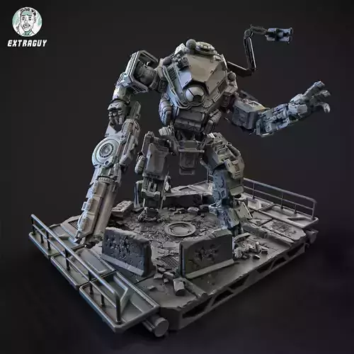 Big Particle Robot Static Pose Set 100mm approx height 3D print model