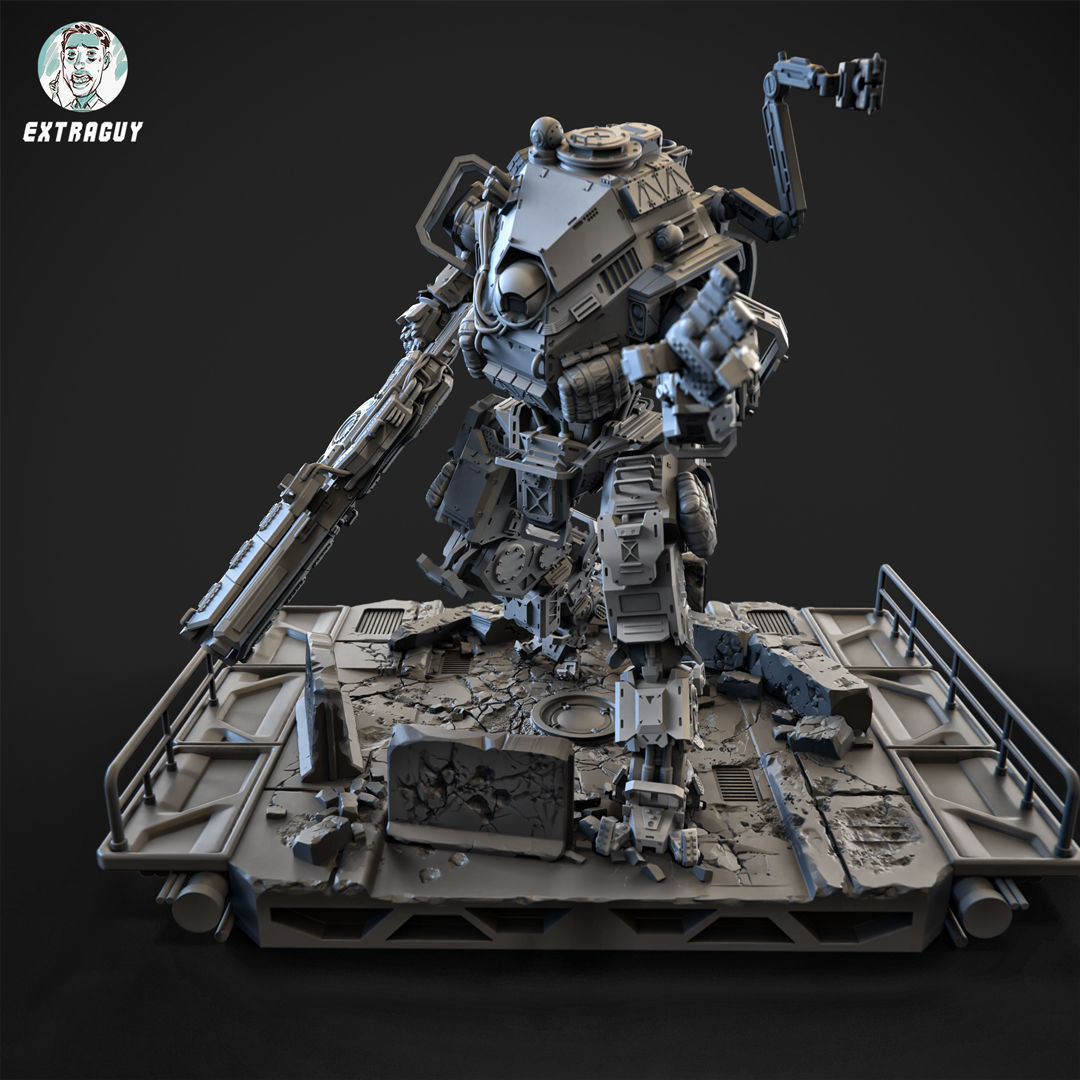 Big Particle Robot Static Pose Set 100mm approx height 3D print model_1