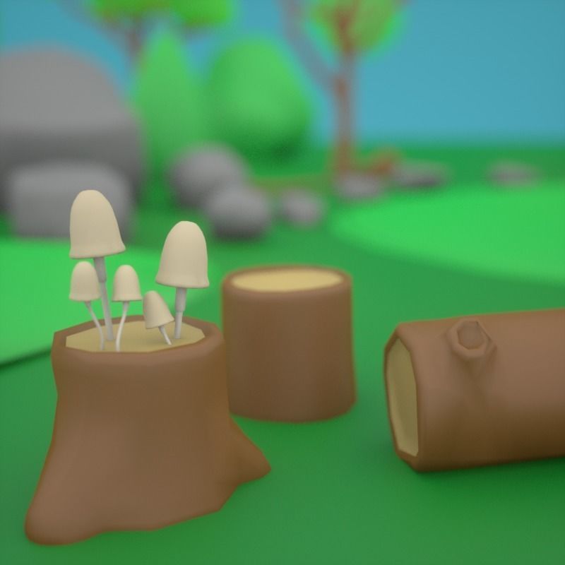 LowPoly Nature Asset Pack Trees Grass and Rocks for AR VR Games Low-poly 3D model_12
