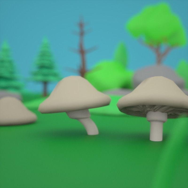 LowPoly Nature Asset Pack Trees Grass and Rocks for AR VR Games Low-poly 3D model_4