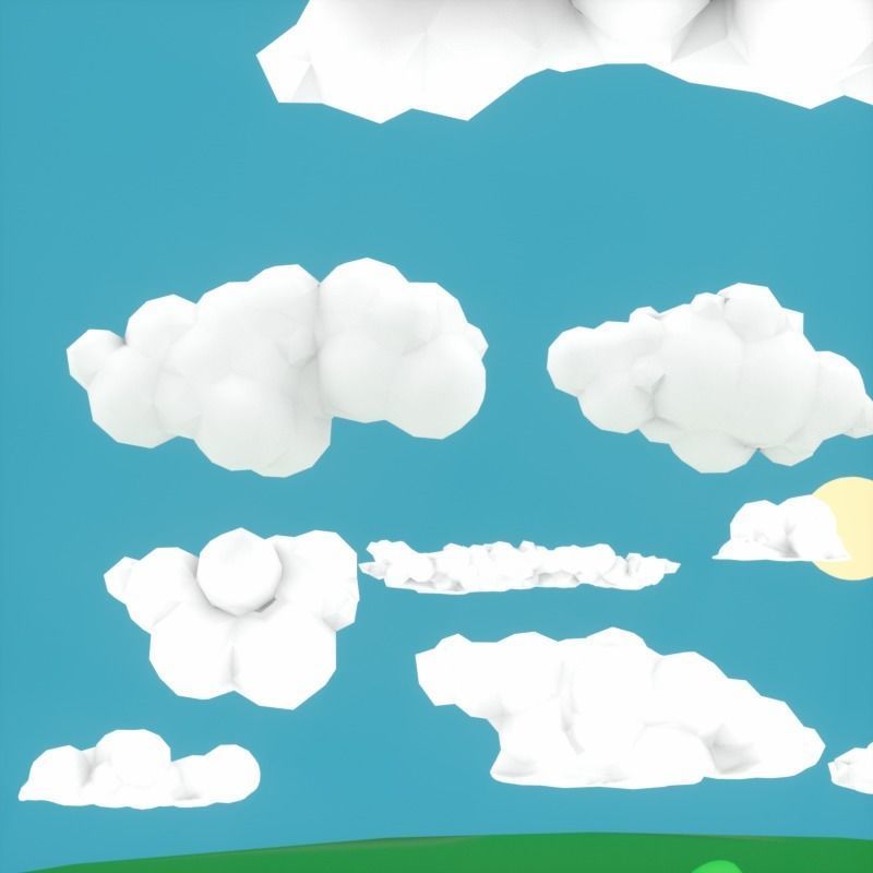 LowPoly Nature Asset Pack Trees Grass and Rocks for AR VR Games Low-poly 3D model_7