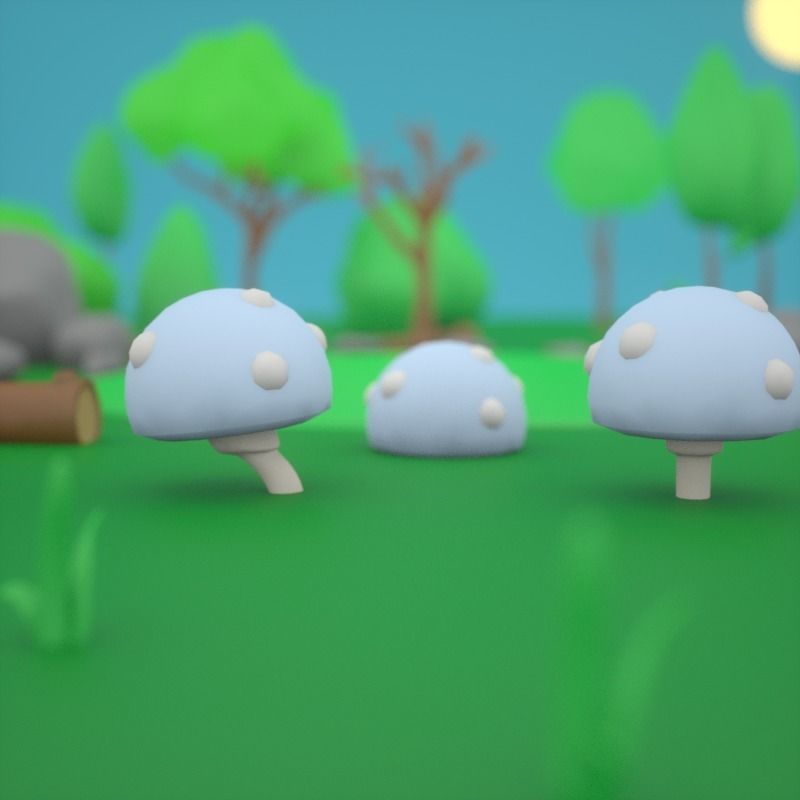 LowPoly Nature Asset Pack Trees Grass and Rocks for AR VR Games Low-poly 3D model_3