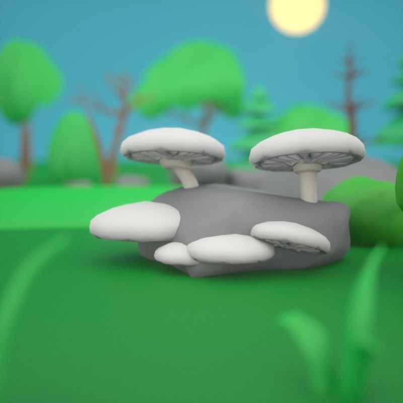 LowPoly Nature Asset Pack Trees Grass and Rocks for AR VR Games Low-poly 3D model_11