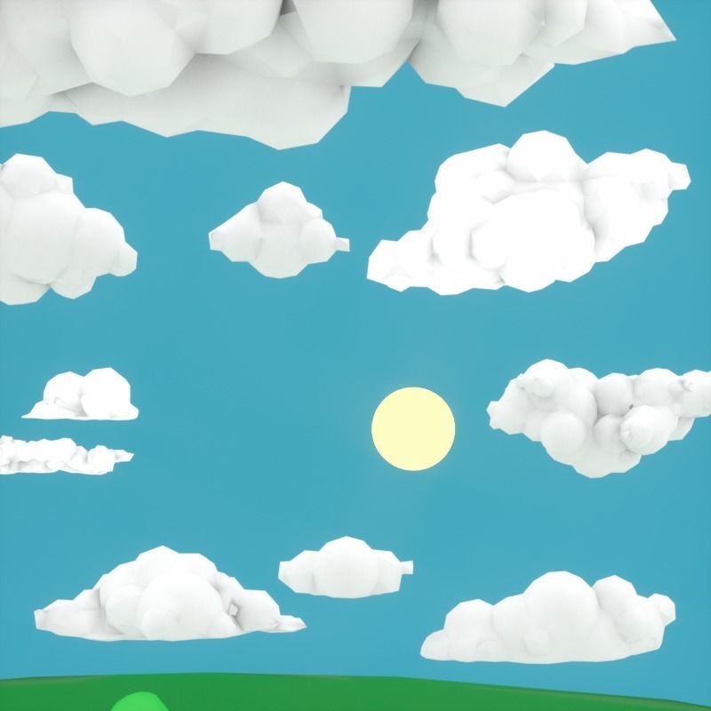 LowPoly Nature Asset Pack Trees Grass and Rocks for AR VR Games Low-poly 3D model_9