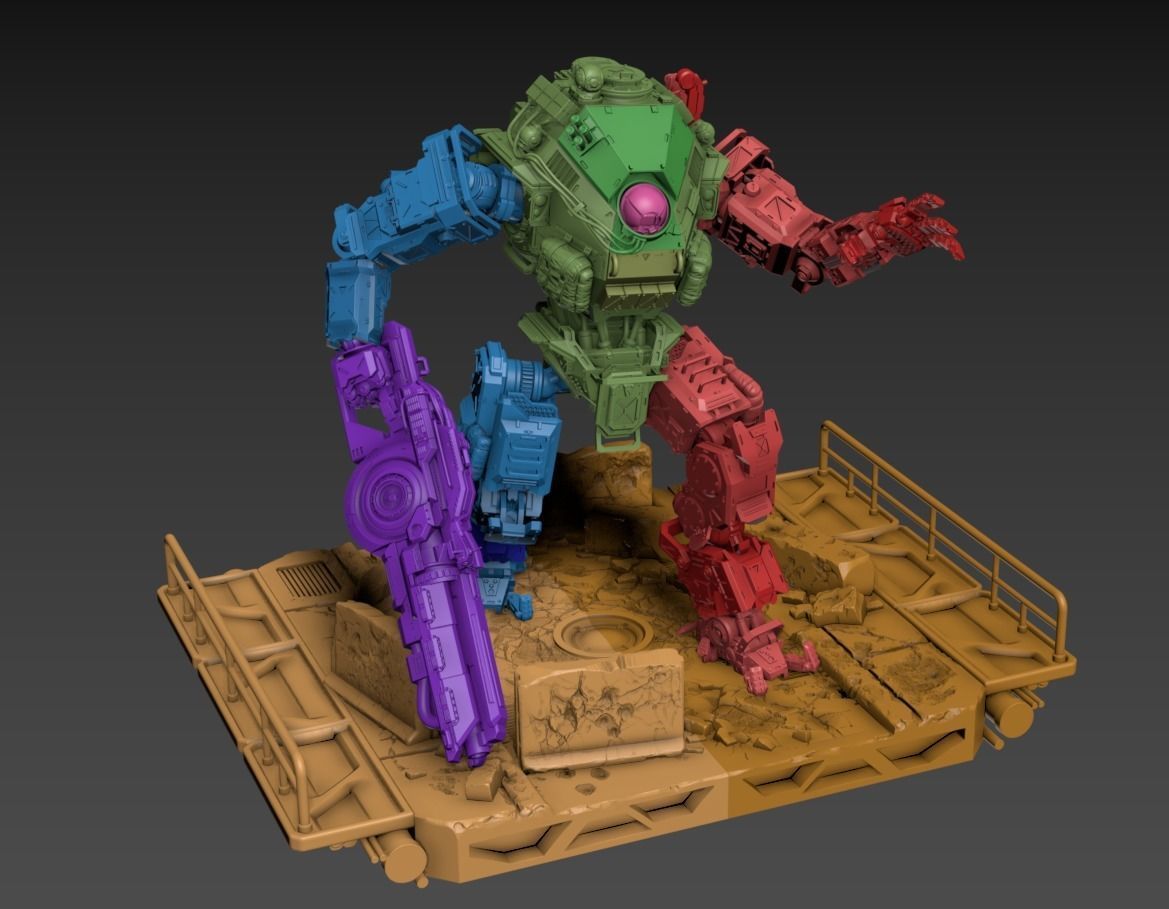 Big Particle Robot Poseable Set 100mm approx height 3D print model_4