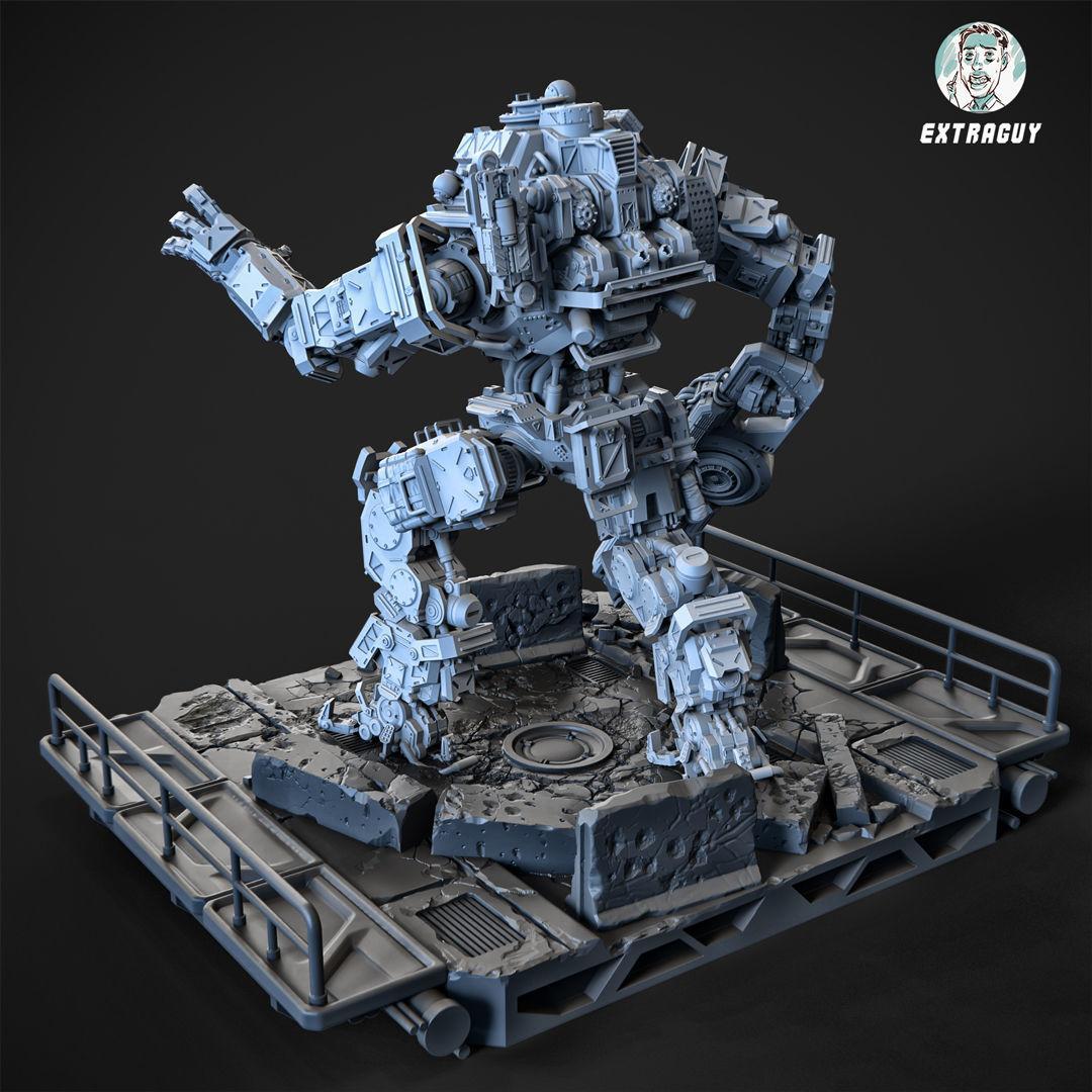 Big Particle Robot Poseable Set 100mm approx height 3D print model_3