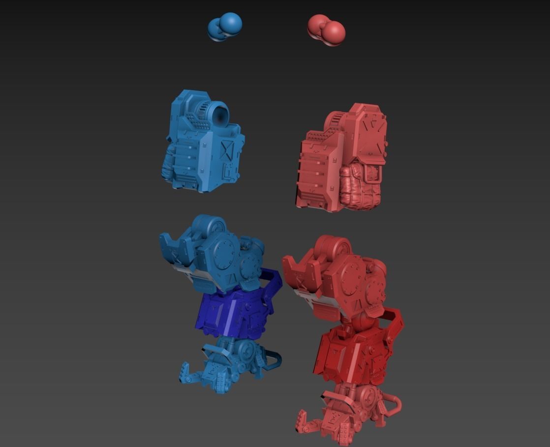 Big Particle Robot Poseable Set 100mm approx height 3D print model_8