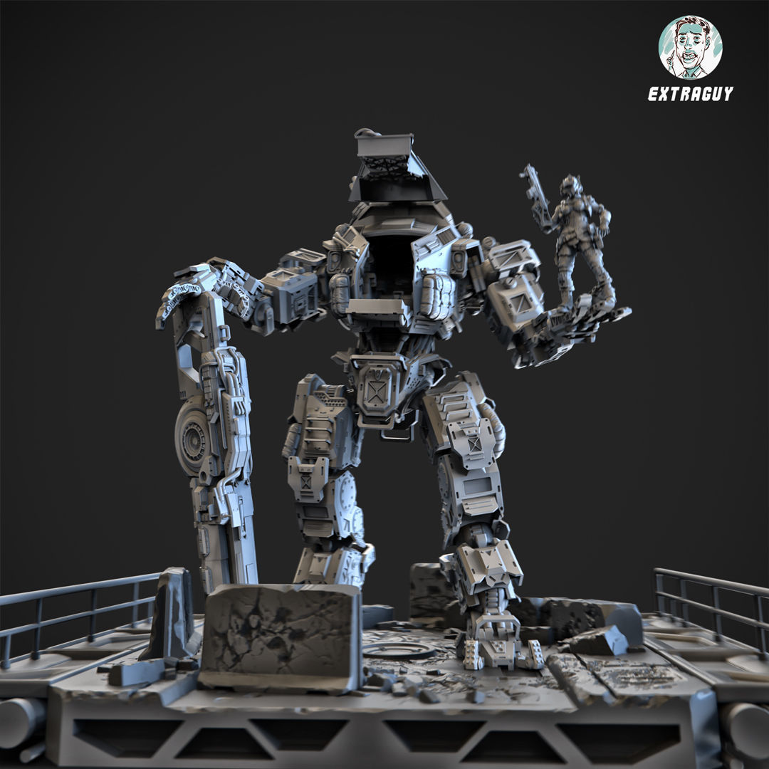 Big Particle Robot Poseable Set 100mm approx height 3D print model_1