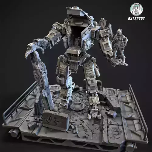 Big Particle Robot Poseable Set 100mm approx height 3D print model