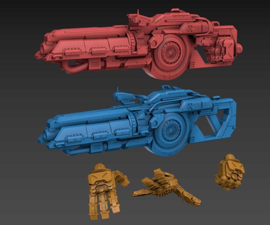 Big Particle Robot Poseable Set 100mm approx height 3D print model_11