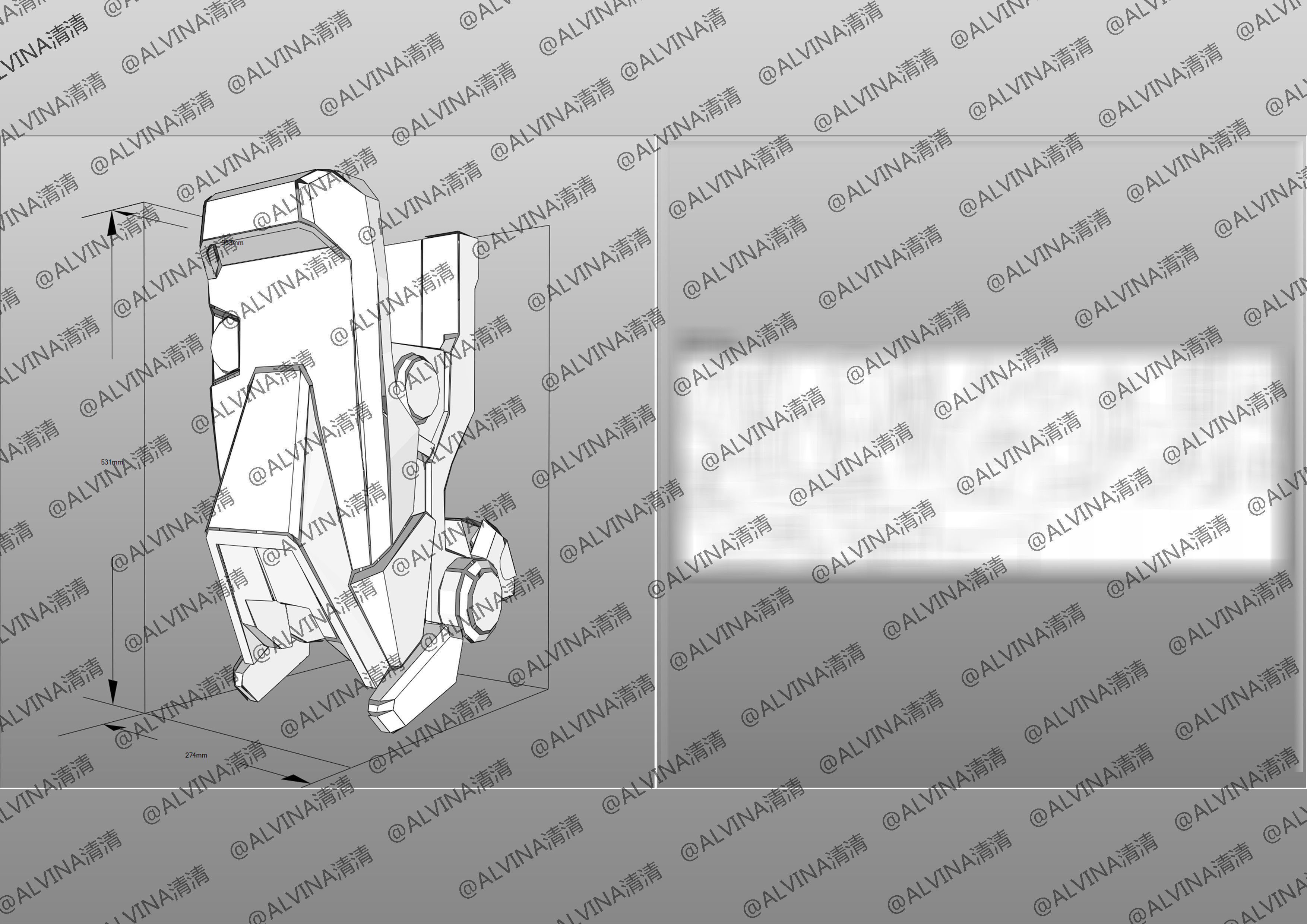 Gundam Astray Red Frame KAI Pepakura Foam Cosplay Template Low-poly 3D model_26