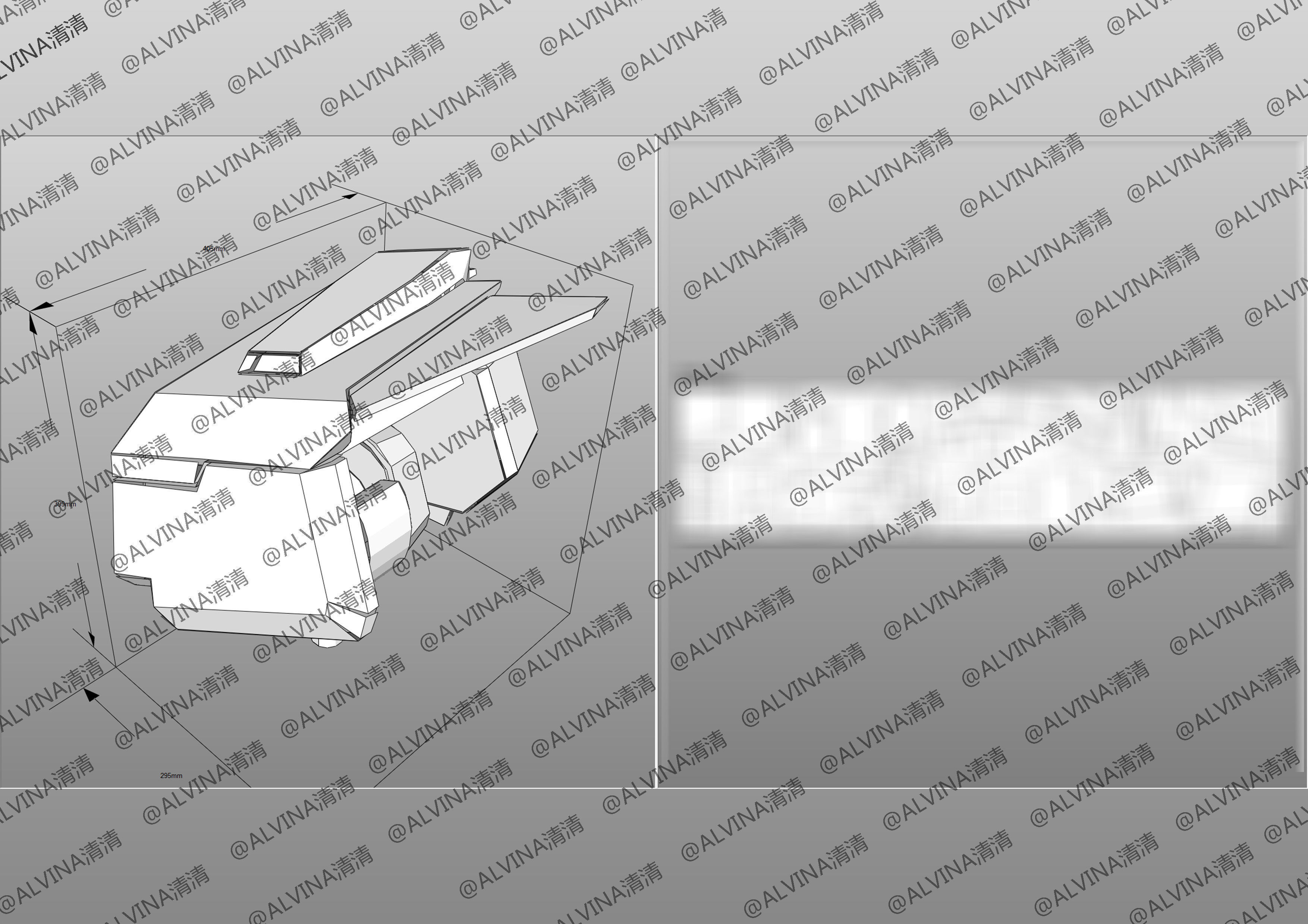 Gundam Astray Red Frame KAI Pepakura Foam Cosplay Template Low-poly 3D model_20
