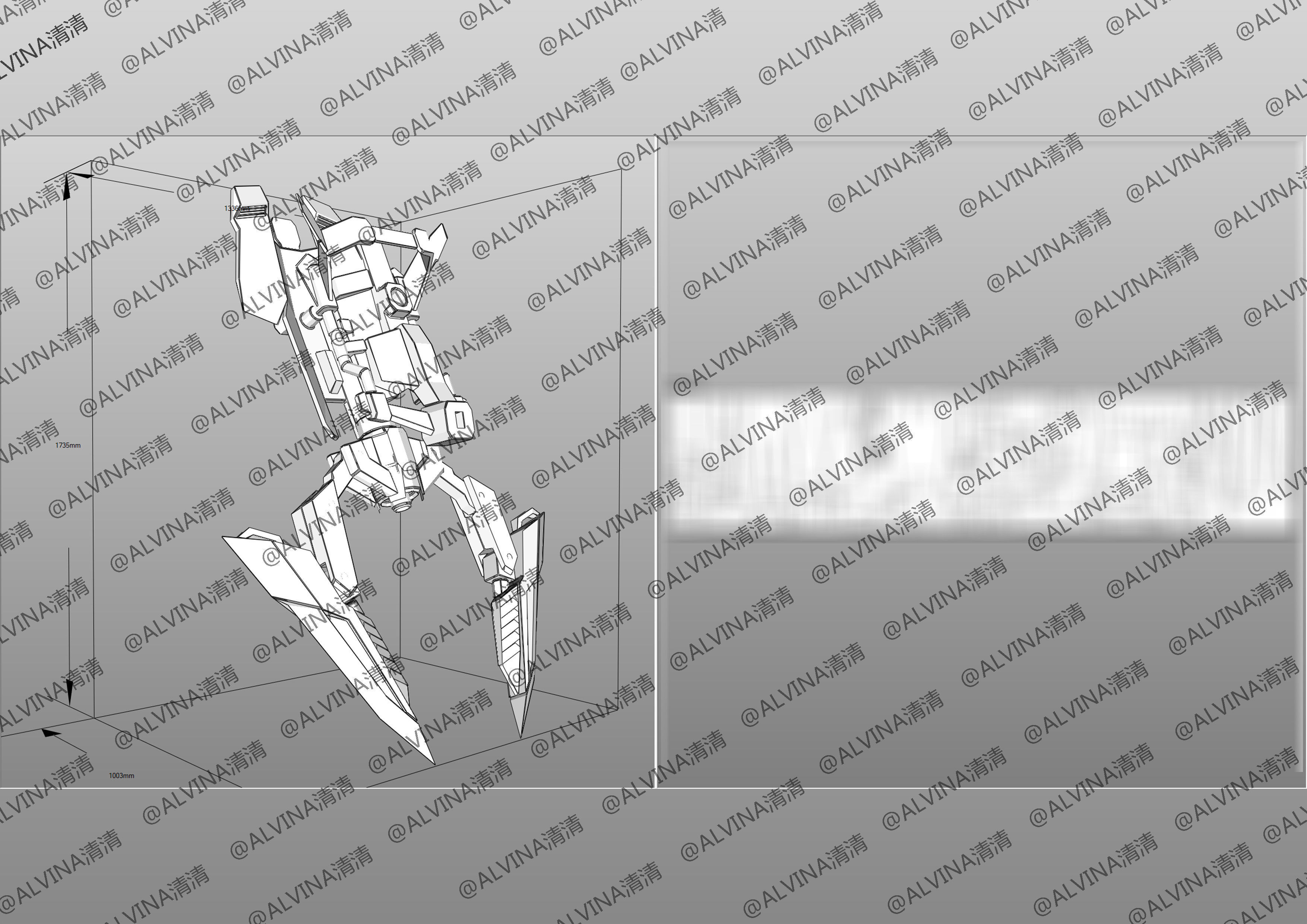 Gundam Astray Red Frame KAI Pepakura Foam Cosplay Template Low-poly 3D model_30