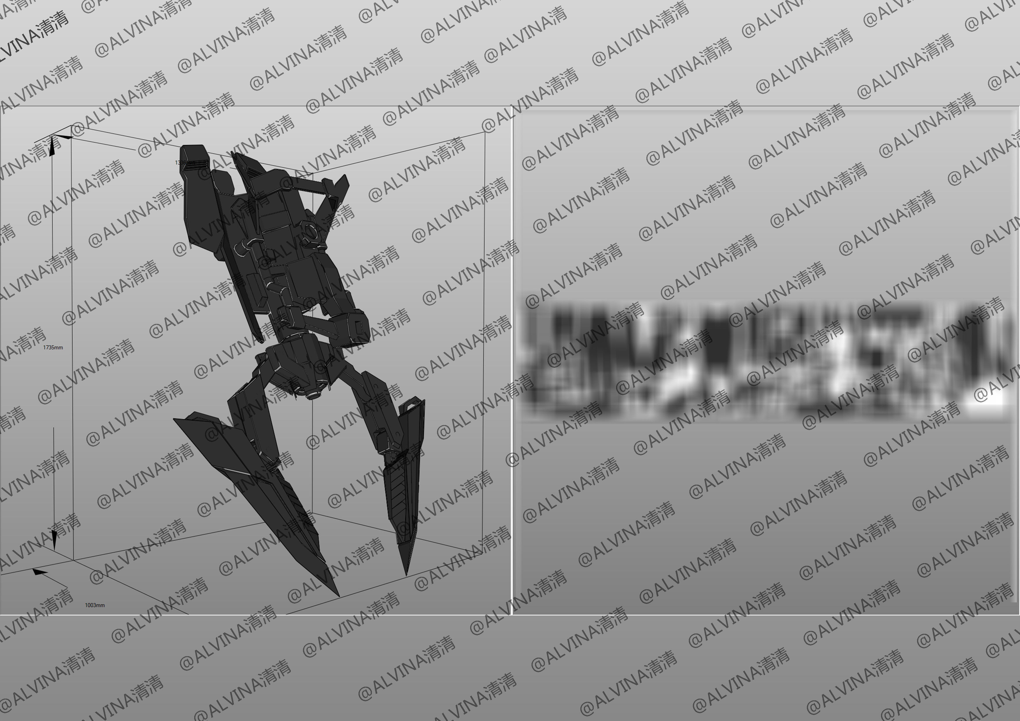 Gundam Astray Red Frame KAI Pepakura Foam Cosplay Template Low-poly 3D model_29