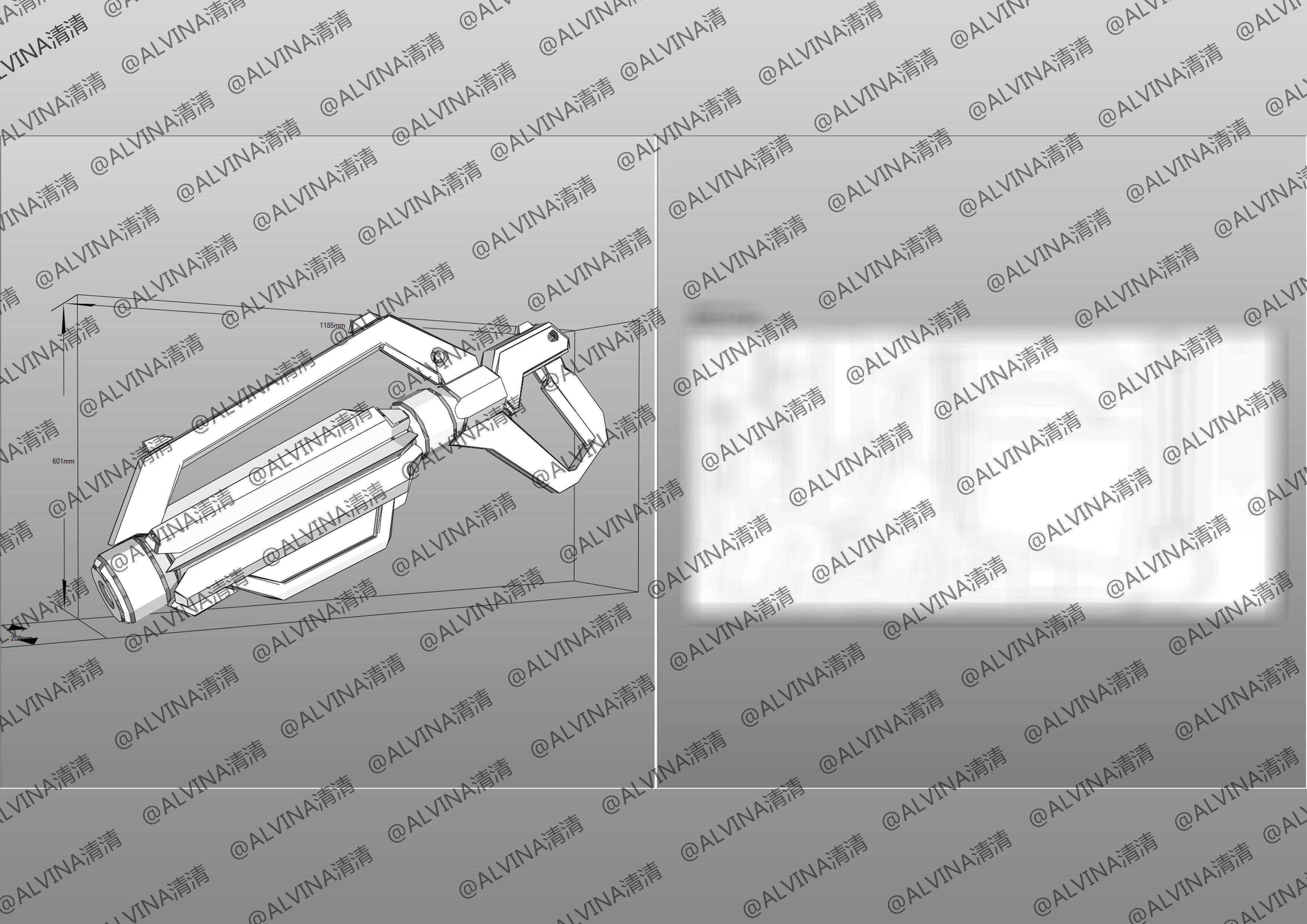 Gundam Astray Red Frame KAI Pepakura Foam Cosplay Template Low-poly 3D model_32