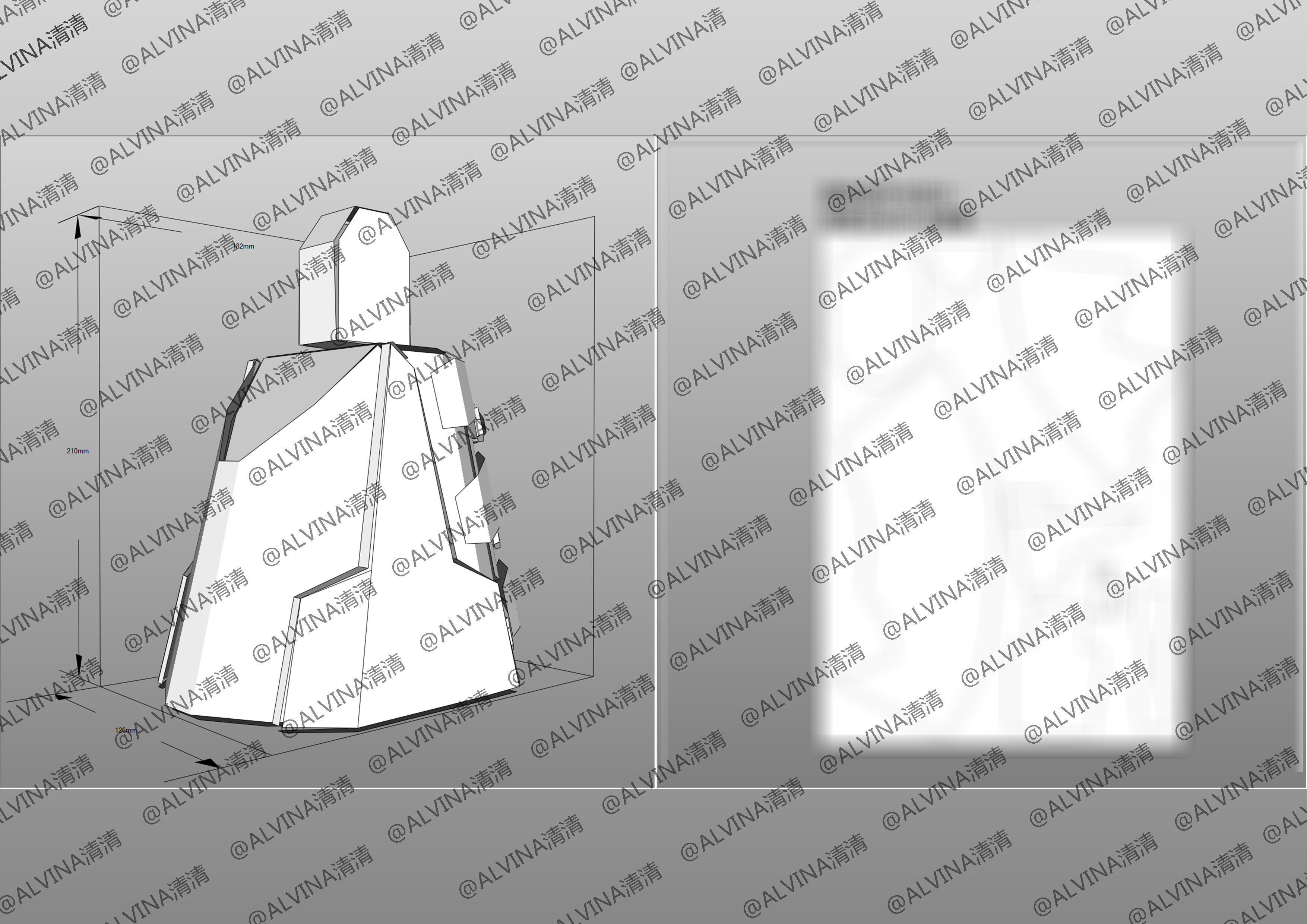 Gundam Astray Red Frame KAI Pepakura Foam Cosplay Template Low-poly 3D model_14