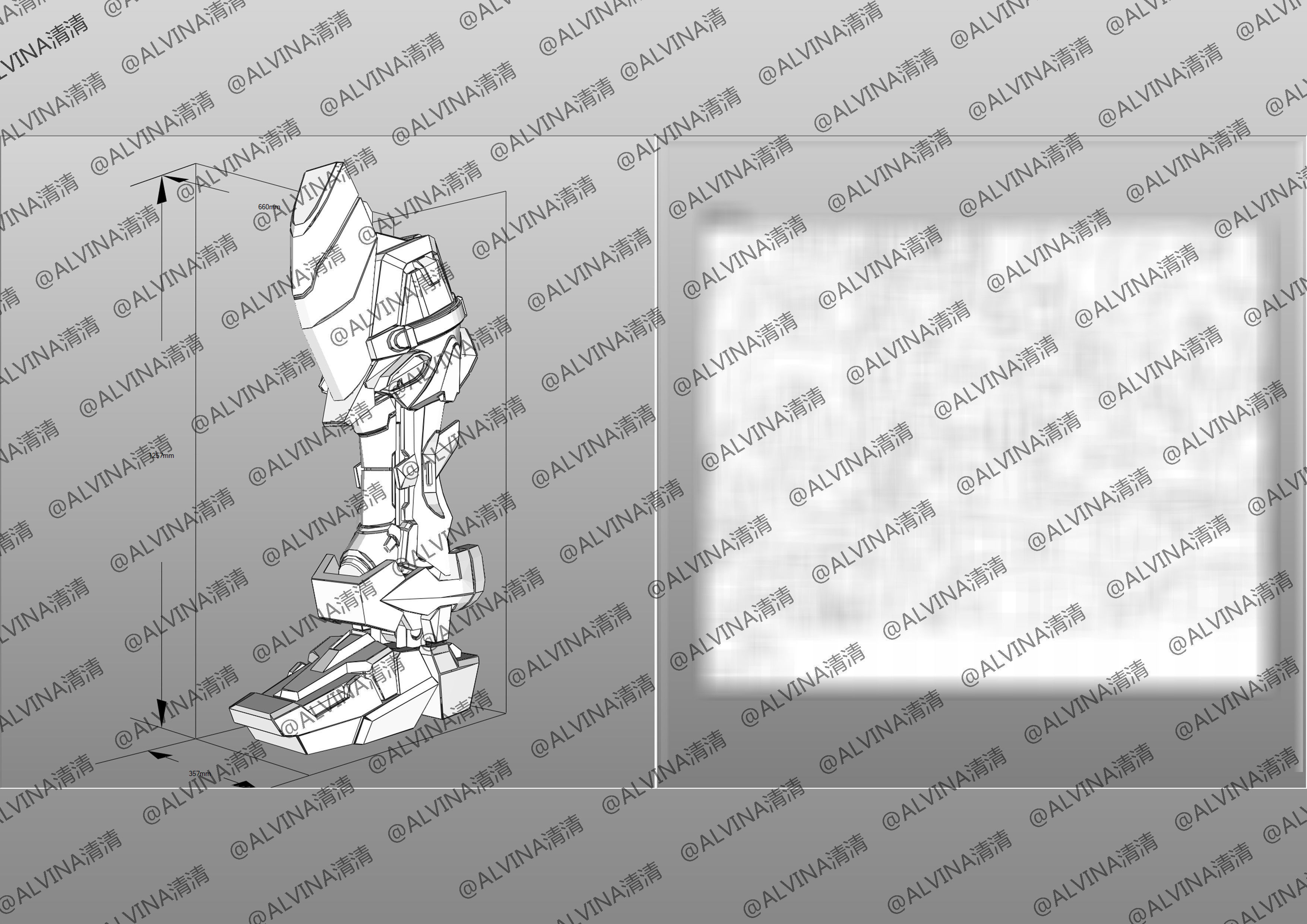 Gundam Astray Red Frame KAI Pepakura Foam Cosplay Template Low-poly 3D model_28