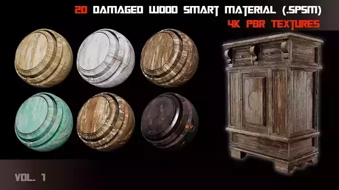 20 Damaged Wood Smart Material