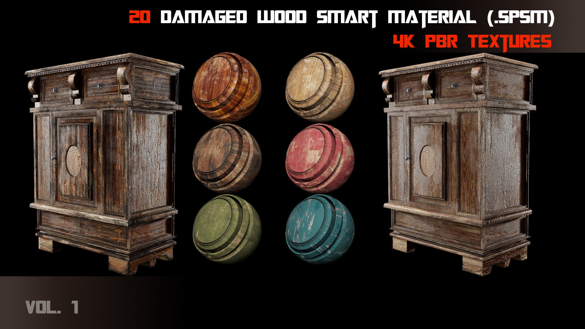 20 Damaged Wood Smart Material Texture_7
