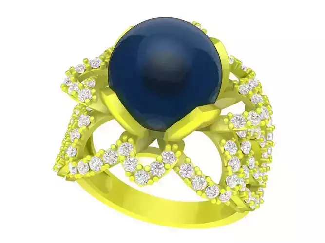 A6580 Diamond Pearl Women Fashion Ring