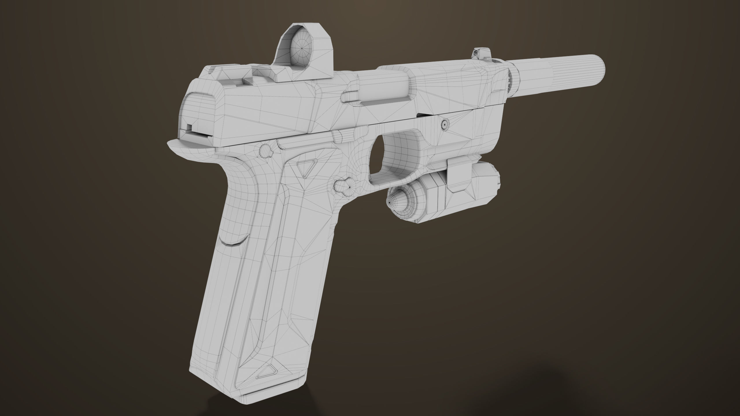 Pistol 03 Brown Generic  All PBR Unity UE Textures Included Low-poly 3D model_40