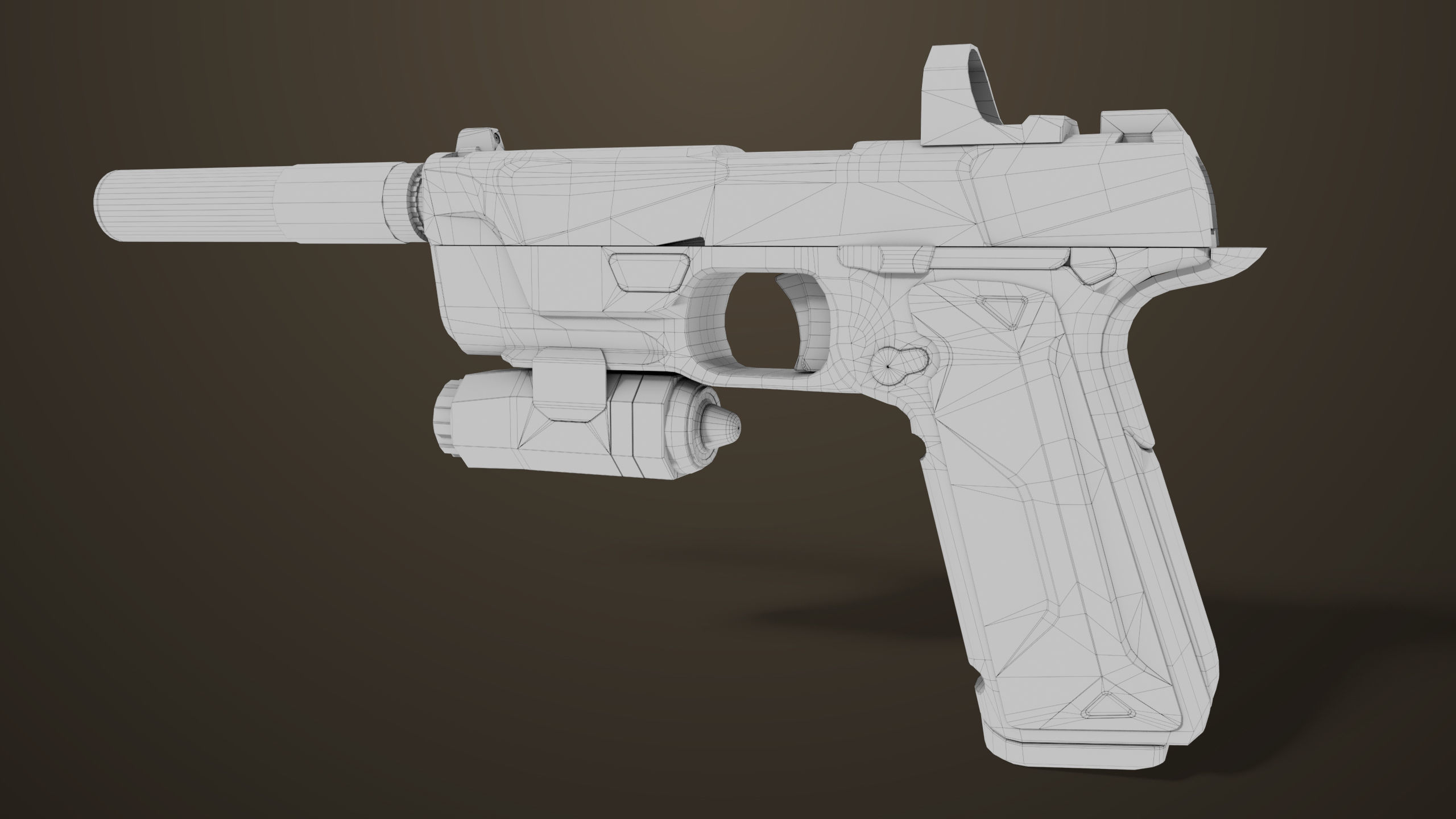 Pistol 03 Brown Generic  All PBR Unity UE Textures Included Low-poly 3D model_49