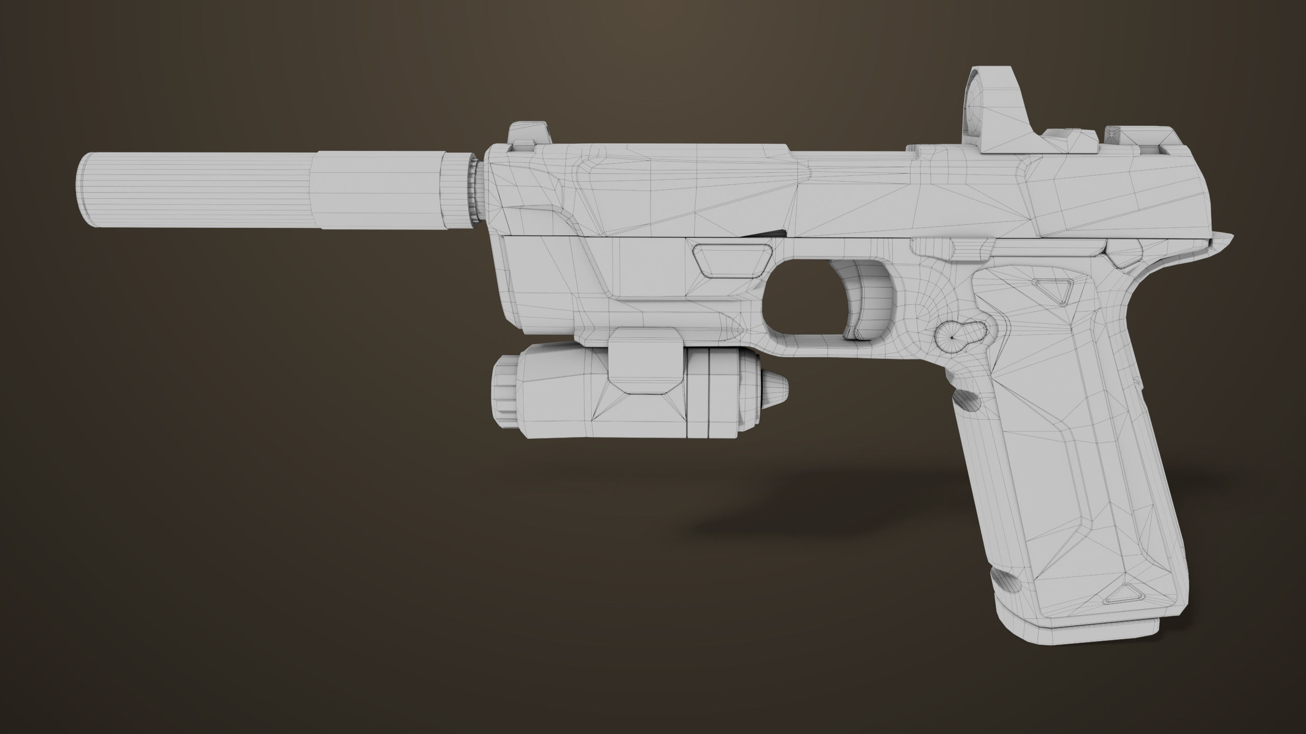 Pistol 03 Brown Generic  All PBR Unity UE Textures Included Low-poly 3D model_35