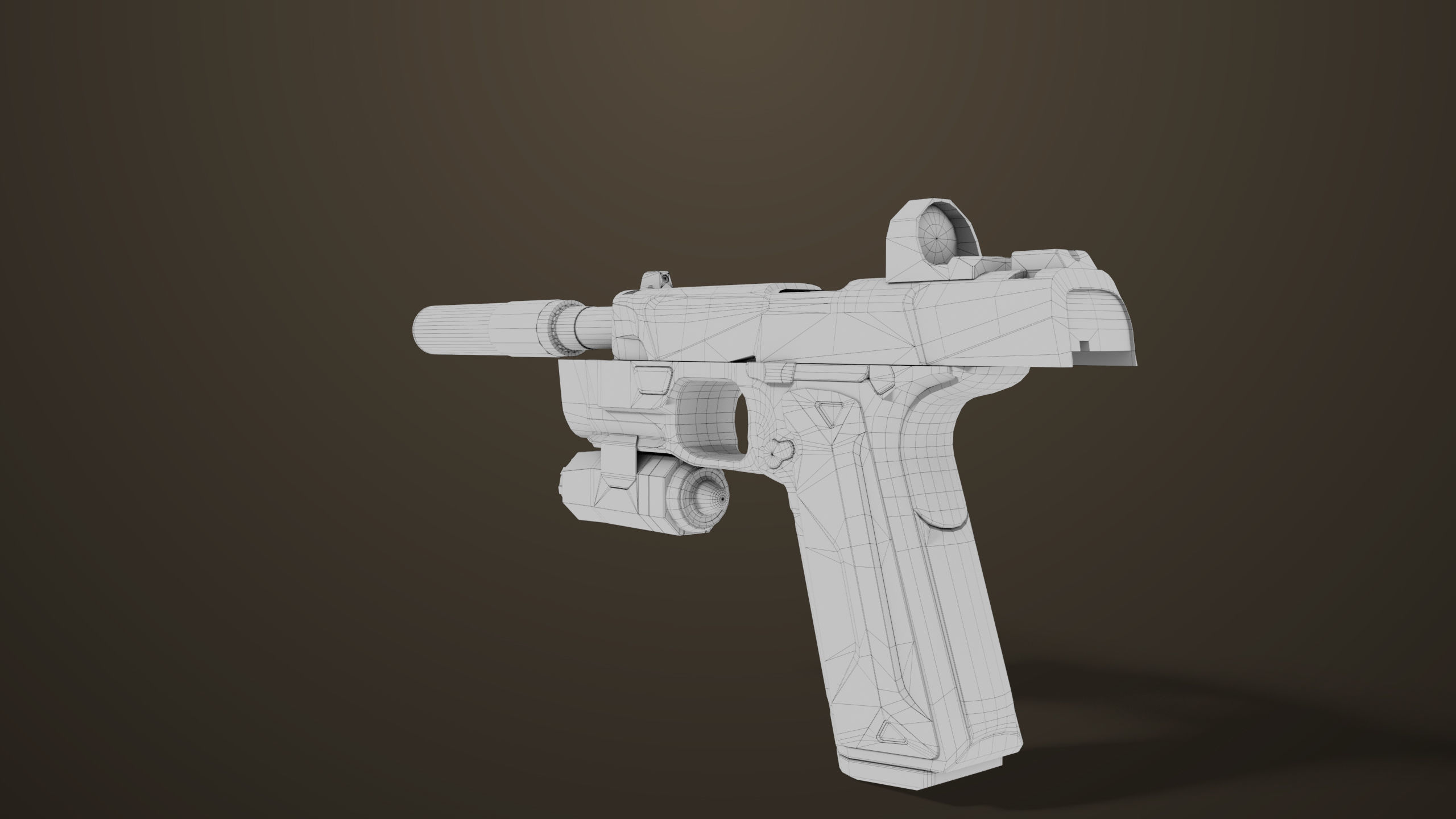 Pistol 03 Brown Generic  All PBR Unity UE Textures Included Low-poly 3D model_52