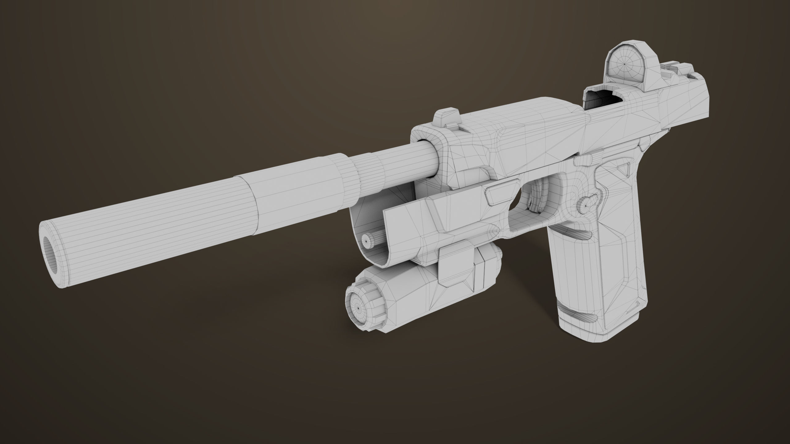 Pistol 03 Brown Generic  All PBR Unity UE Textures Included Low-poly 3D model_51