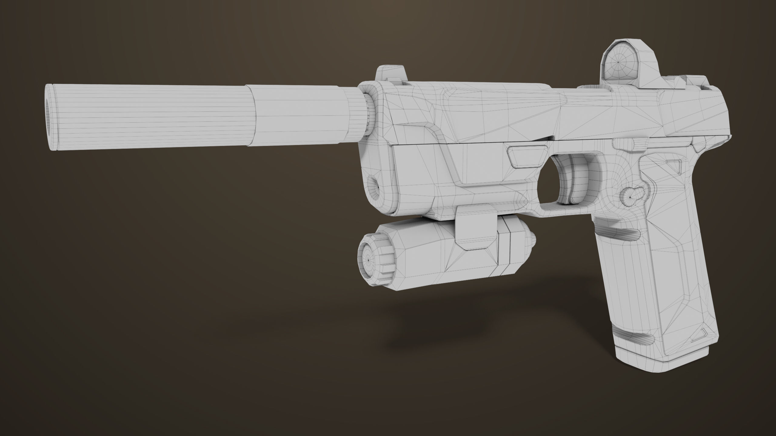 Pistol 03 Brown Generic  All PBR Unity UE Textures Included Low-poly 3D model_36