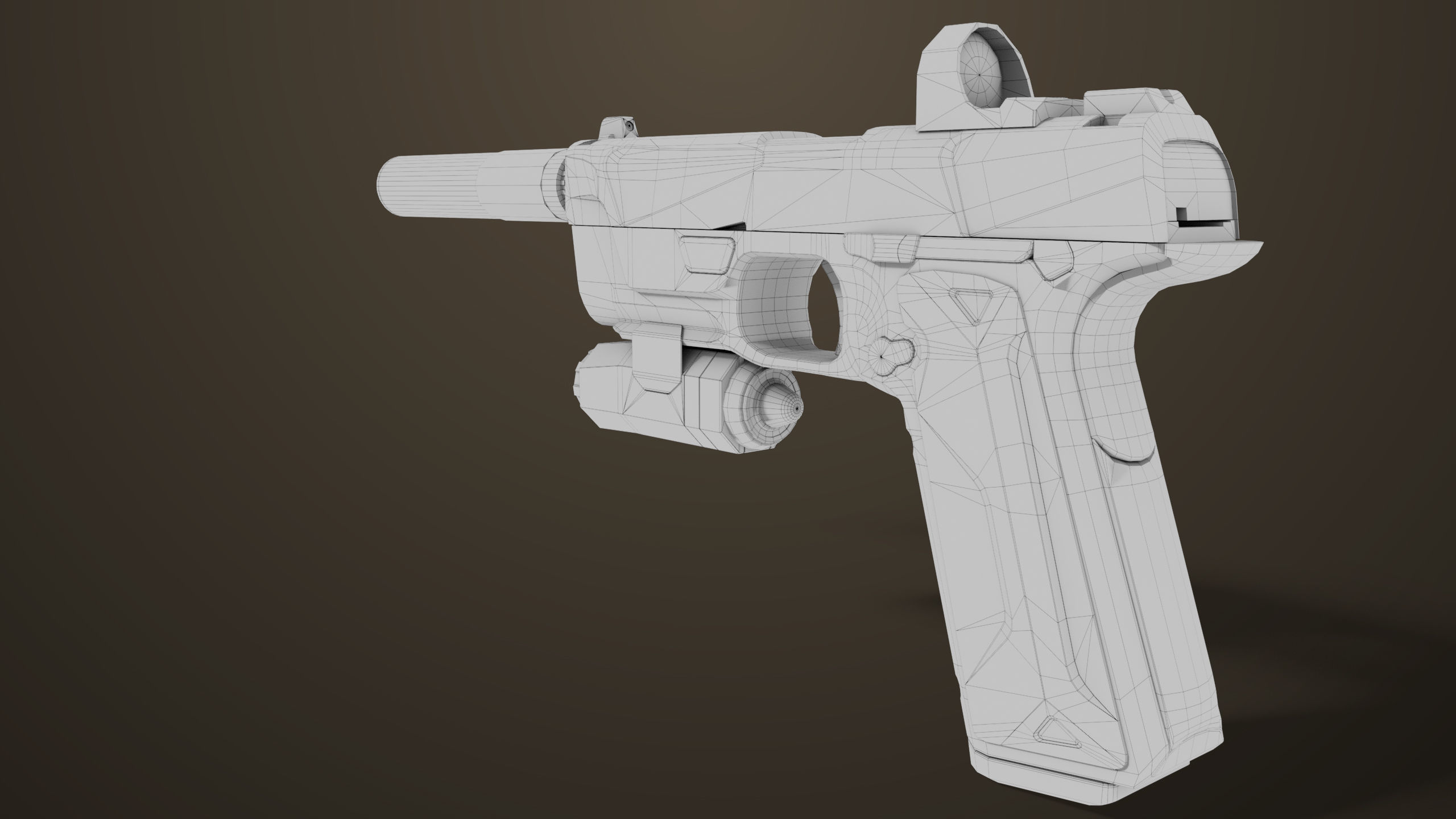 Pistol 03 Brown Generic  All PBR Unity UE Textures Included Low-poly 3D model_43