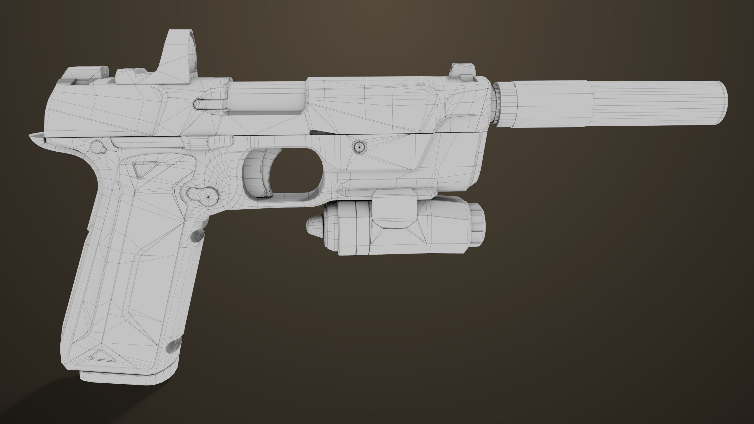 Pistol 03 Brown Generic  All PBR Unity UE Textures Included Low-poly 3D model_37