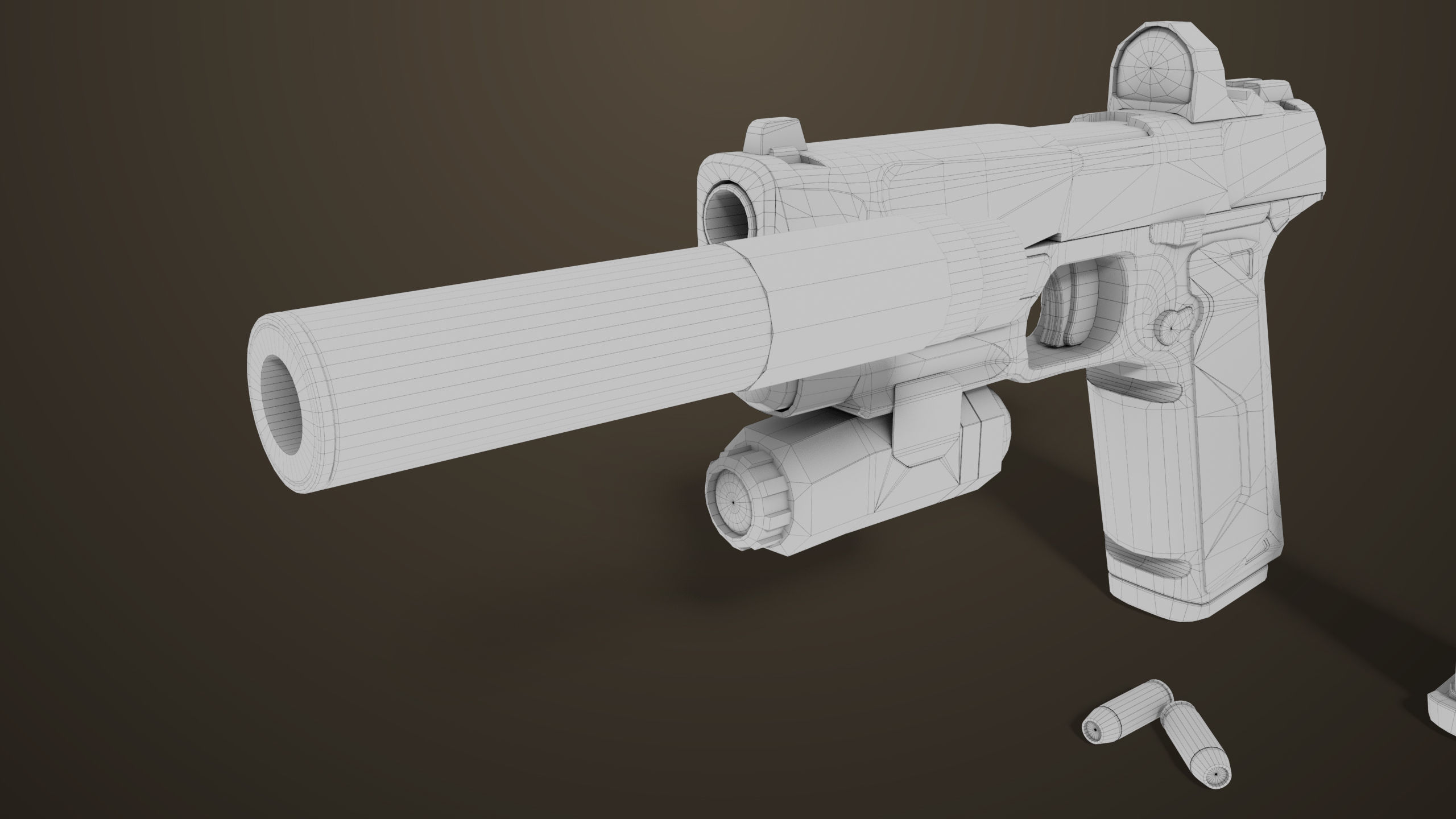 Pistol 03 Brown Generic  All PBR Unity UE Textures Included Low-poly 3D model_57