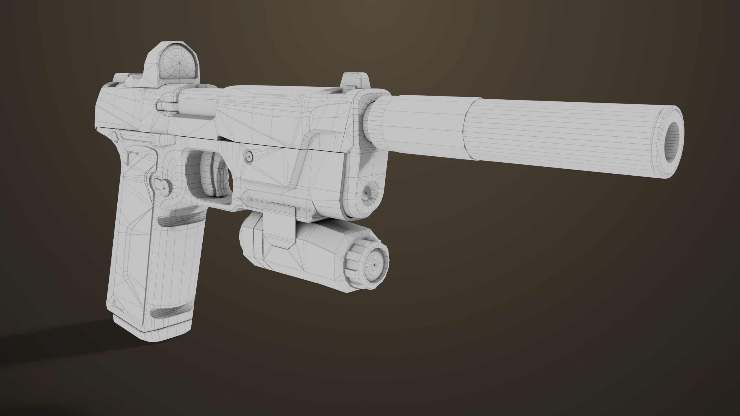 Pistol 03 Brown Generic  All PBR Unity UE Textures Included Low-poly 3D model_39