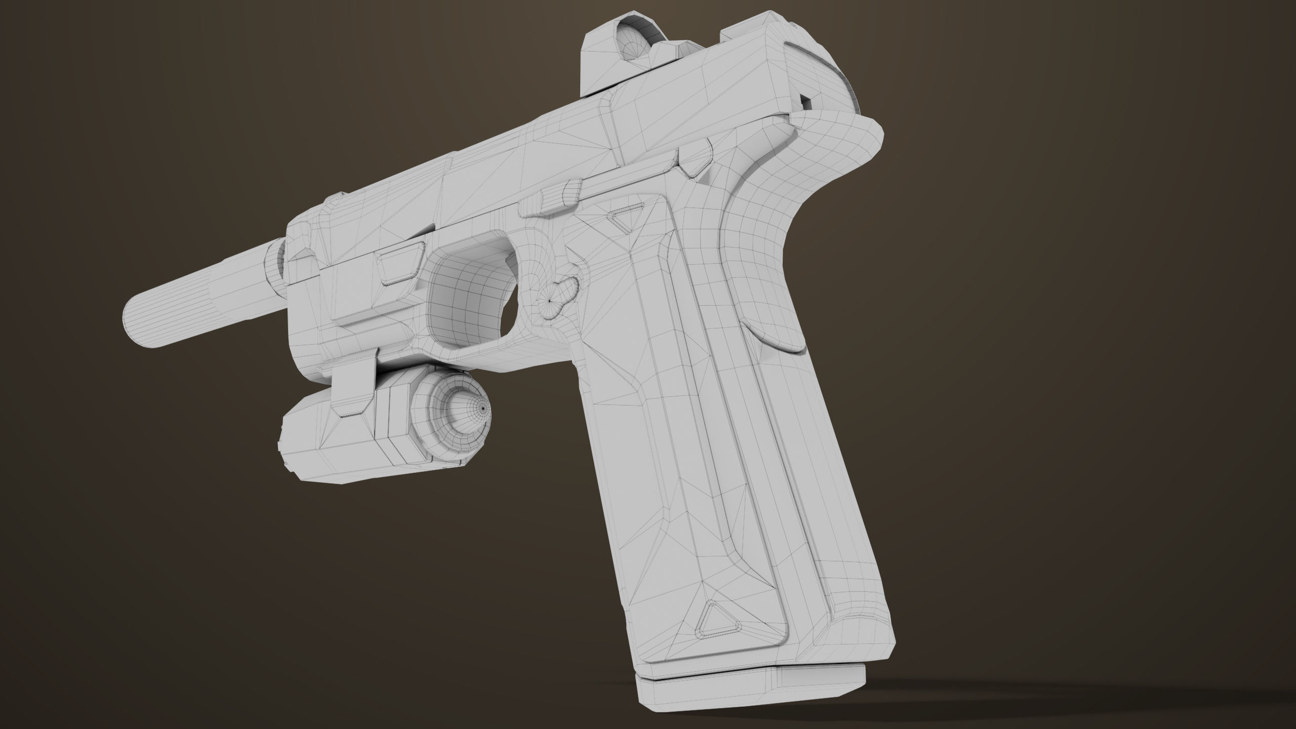 Pistol 03 Brown Generic  All PBR Unity UE Textures Included Low-poly 3D model_46