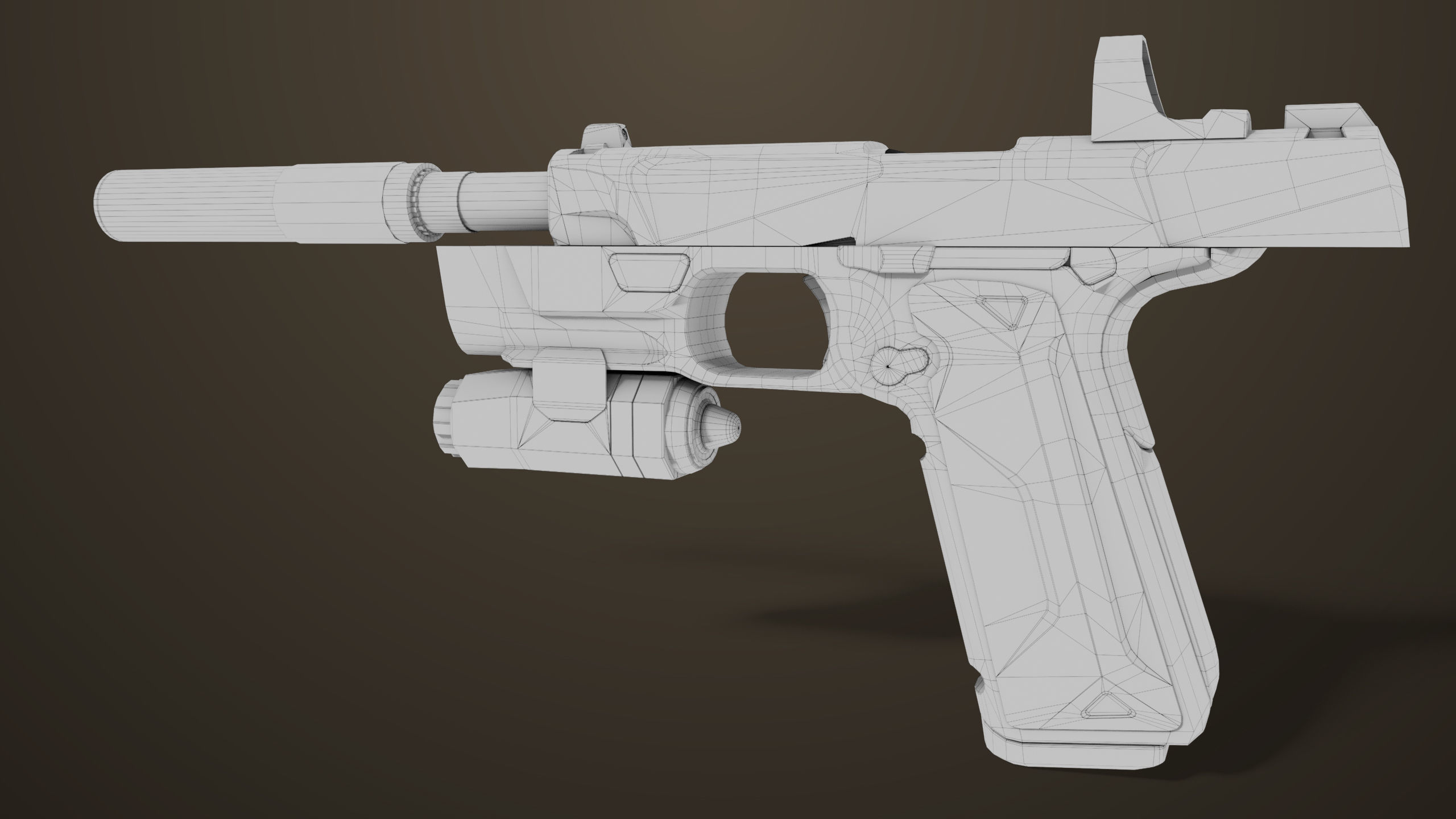 Pistol 03 Brown Generic  All PBR Unity UE Textures Included Low-poly 3D model_50
