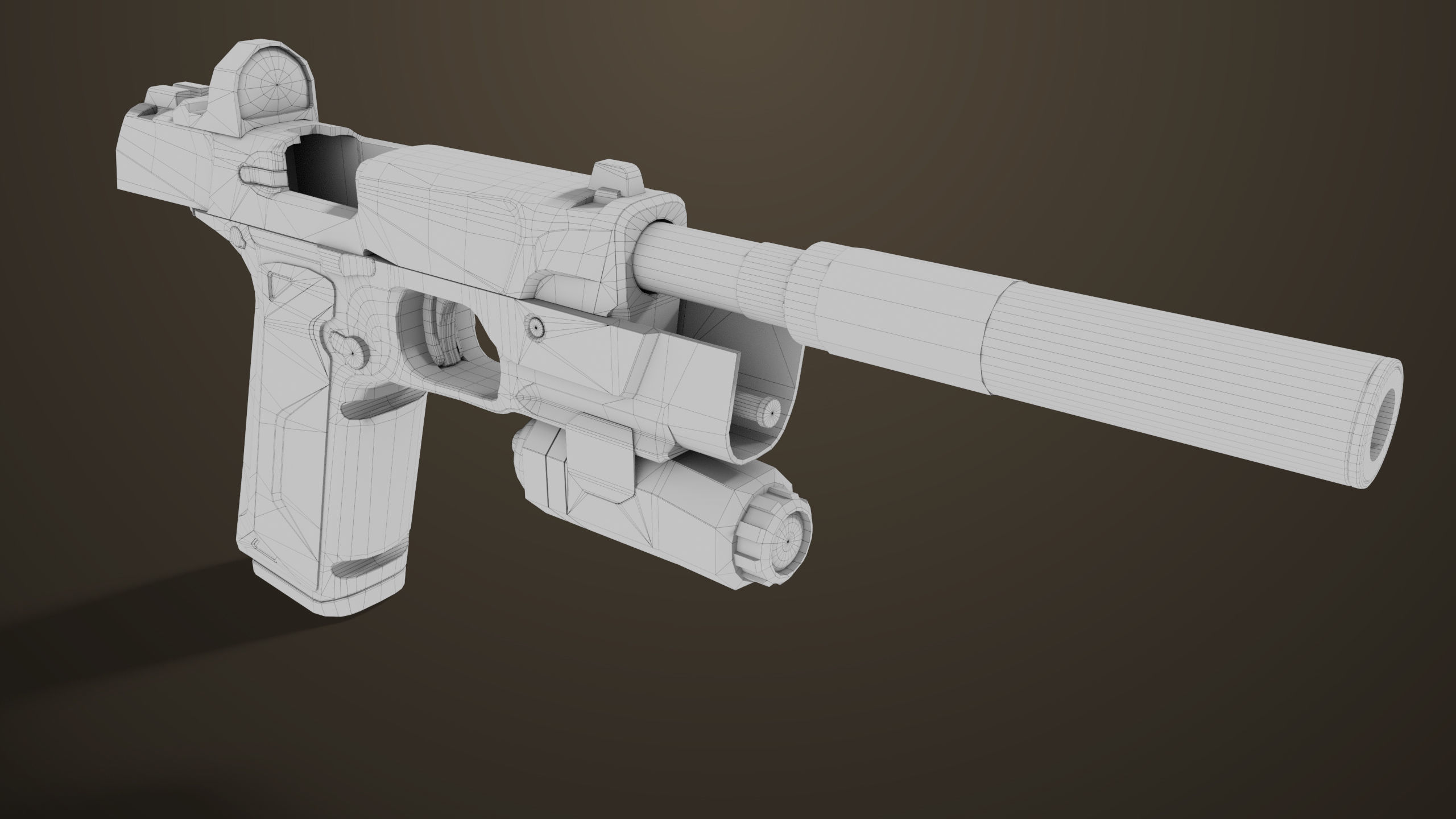 Pistol 03 Brown Generic  All PBR Unity UE Textures Included Low-poly 3D model_54