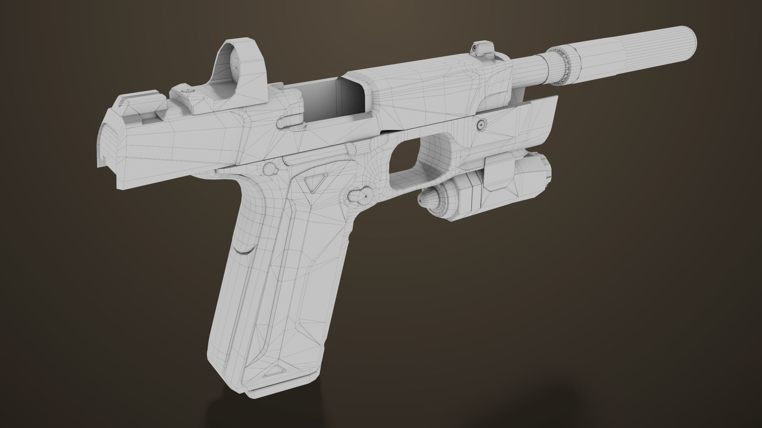 Pistol 03 Brown Generic  All PBR Unity UE Textures Included Low-poly 3D model_53