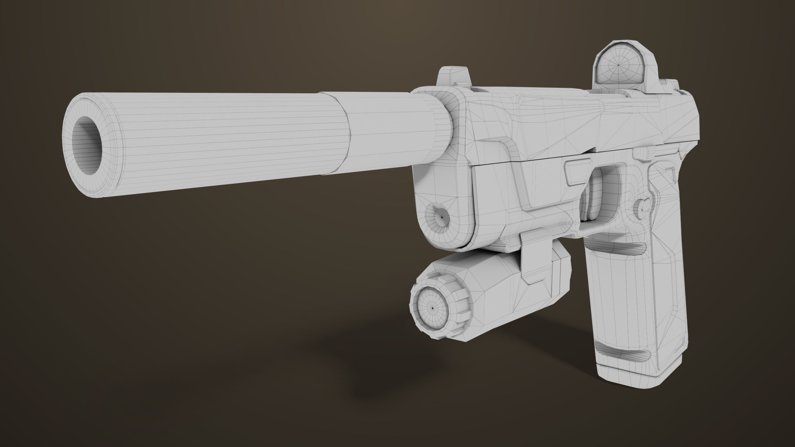 Pistol 03 Brown Generic  All PBR Unity UE Textures Included Low-poly 3D model_44