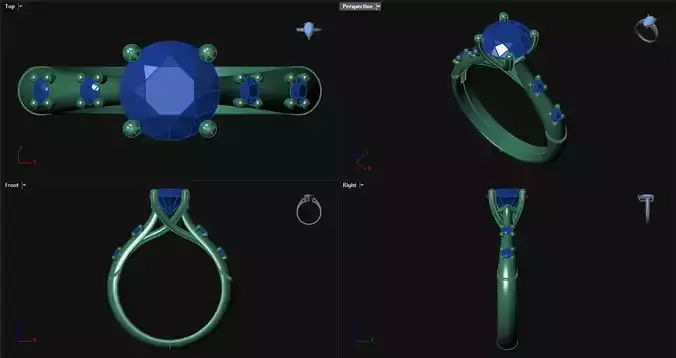 Engagement Ring with accent stones