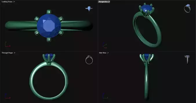 6 Prong Peg Head Engagement Ring