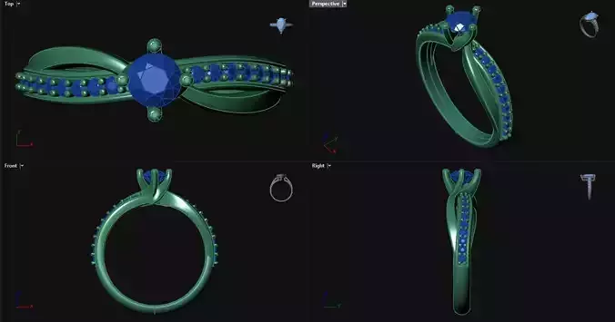 Diamond Engagement Ring with sidestones 