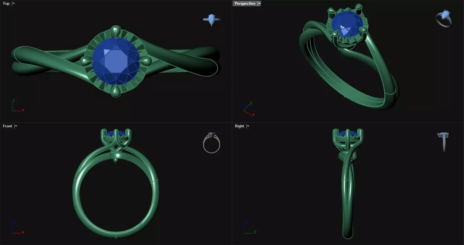 Split Shank Engagement Ring  3D print model_0