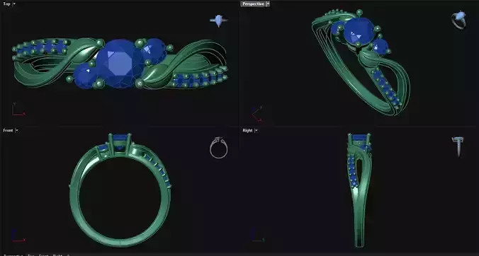 Diamond Engagement Ring wit accent stones 