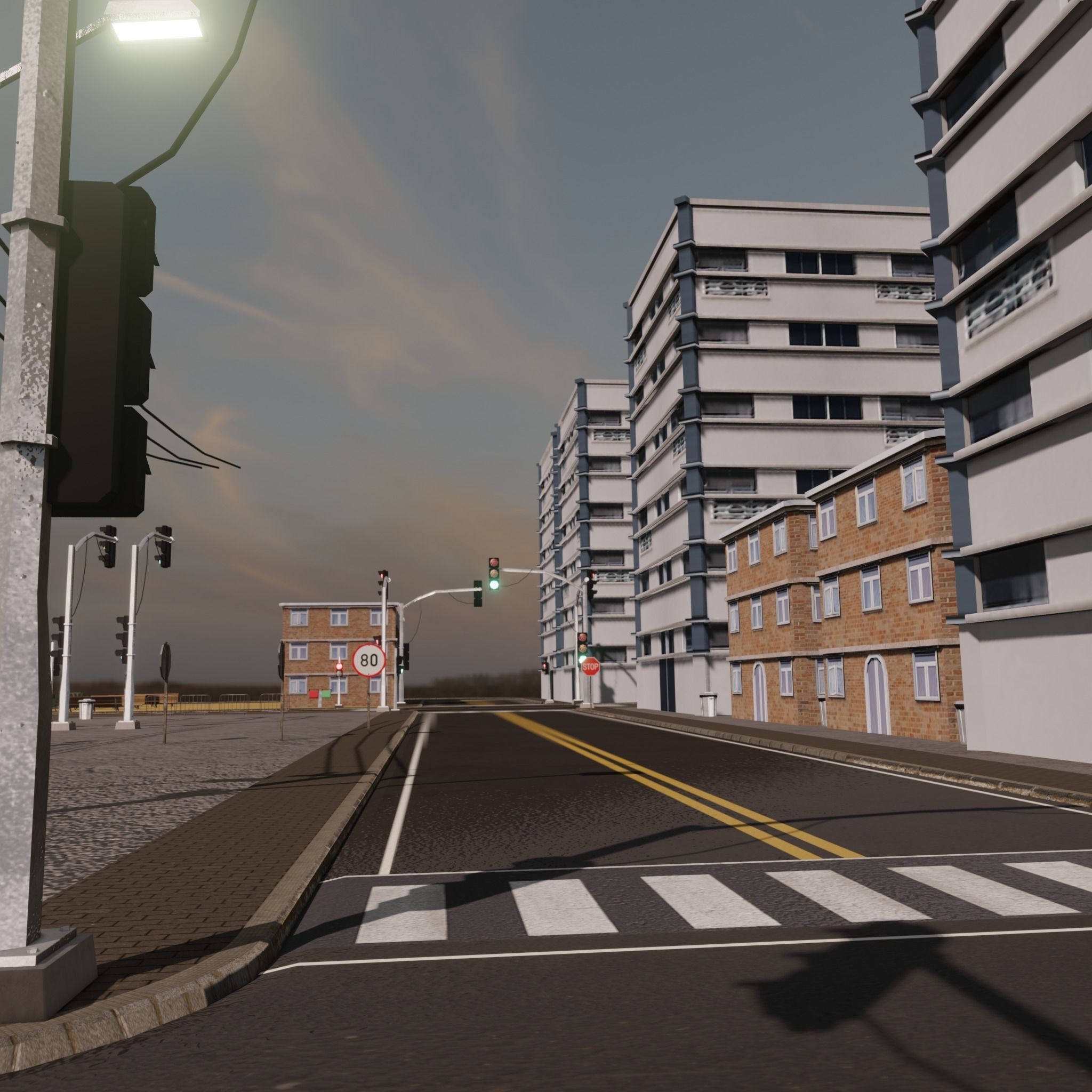 Modular Streets Low-poly 3D model_2