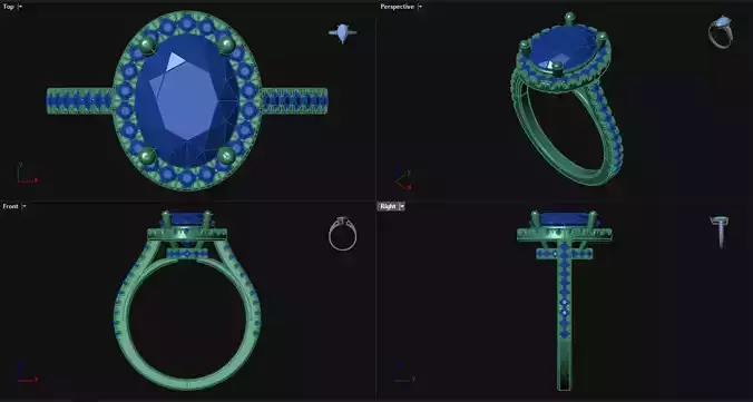 Oval Halo Engagement Ring 