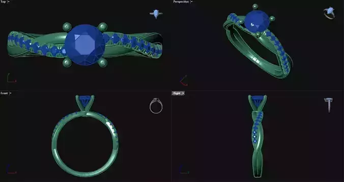 Diamond Entwined Engagement Ring 