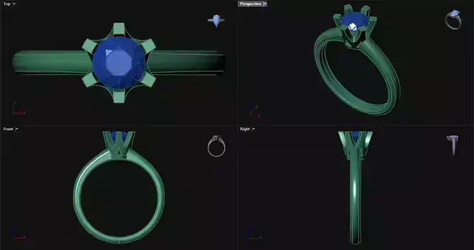 6 Prong Diamond Engagement Ring 