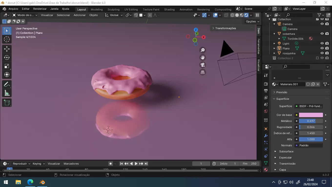 Pink Donut 3D model_0