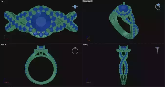 Entwined Halo Engagement Ring 
